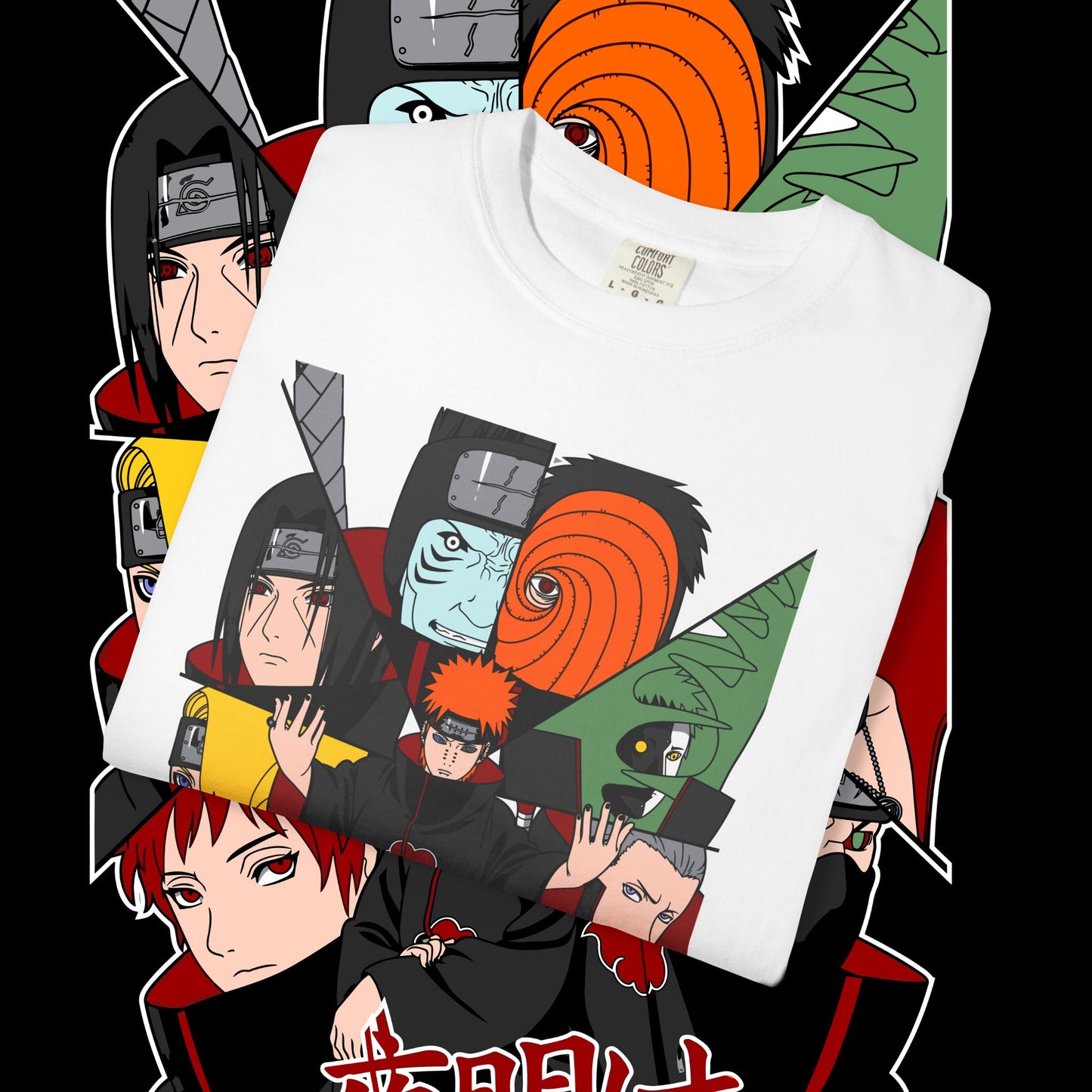 Naruto Akatsuki T-shirt, Anime Tee, Manga Shirt, Japanese Cartoon Top, Unisex Clothing