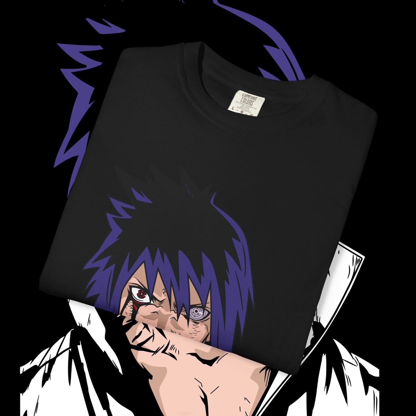 Anime Sasuke Uchiha Unisex T-shirt, Geometric Anime Tee, Japanese Cartoon Shirt, Manga Fan Apparel, Naruto Character Top