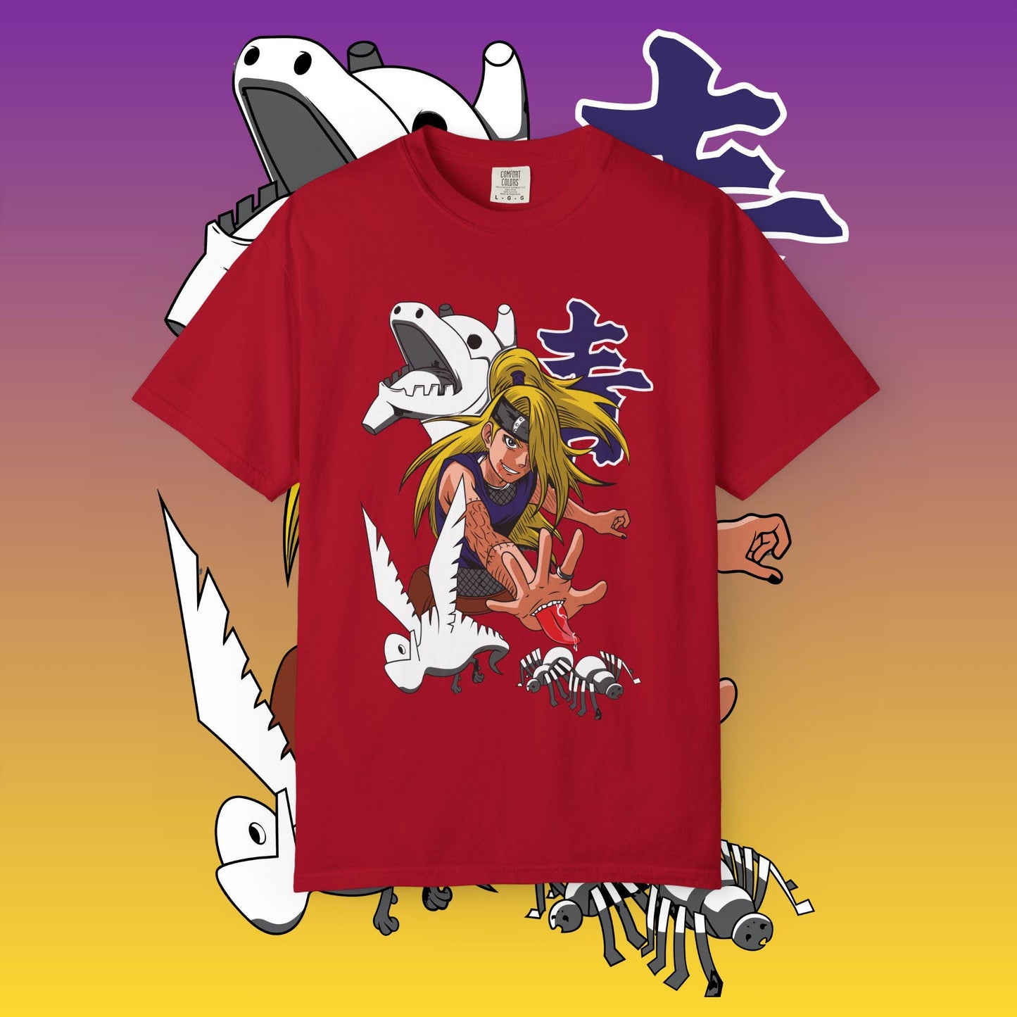 Deidara Naruto with Summoned Creatures T-shirt | Anime Art, Akatsuki Design