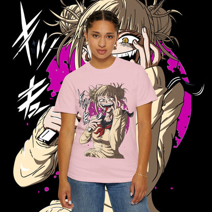 Anime Himiko Toga Unisex Garment-Dyed T-shirt, My Hero Academia, Villain Shirt, Cosplay Tee, Manga Fan Top