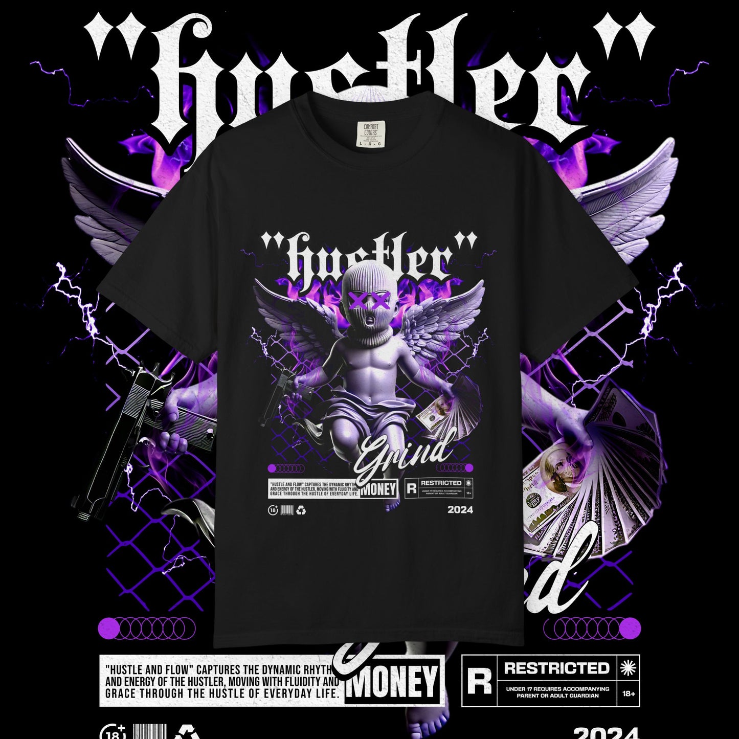 Hustler Graphic Tee, Streetwear Style, Unisex Shirt, Gift for Entrepreneurs, Casual Outfit, Motivation T-Shirt