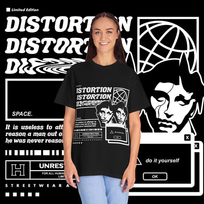 Limited Edition Distortion Graphic T-Shirt, Unisex Streetwear Tee, Trendy Casual Wear, Unique Gift for Creatives, Fashionable Graphic Top