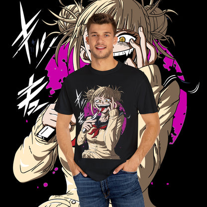 Anime Himiko Toga Unisex Garment-Dyed T-shirt, My Hero Academia, Villain Shirt, Cosplay Tee, Manga Fan Top