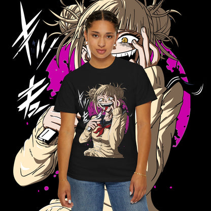 Anime Himiko Toga Unisex Garment-Dyed T-shirt, My Hero Academia, Villain Shirt, Cosplay Tee, Manga Fan Top