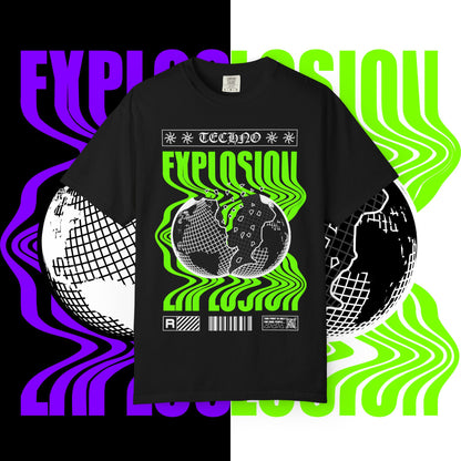 Techno Explosion Unisex T-Shirt, Electric Vibe Tee, Rave Shirt, Festival Wear, Music Lover Gift