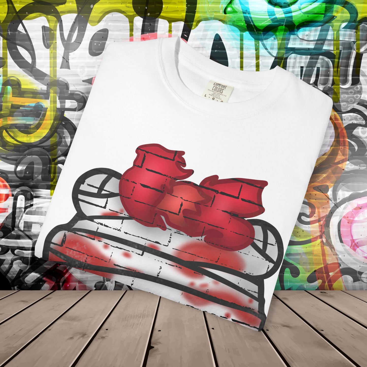 Graffiti Bandage Bear T-Shirt — 'SaucedIt' Streetwear Graphic Tee