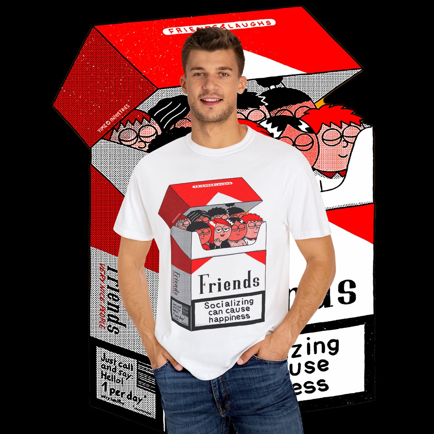 Friends-Themed T-Shirt, Unisex Tee, Garment-Dyed Shirt, TV Show Fan Gift, Vintage Style Top