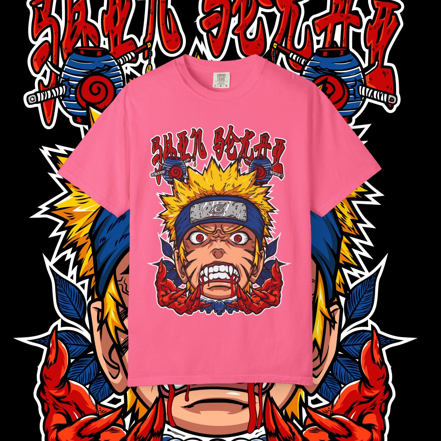 Naruto Nine Tails Faze T-shirt, Anime Graphic Tee, Unisex Cotton Shirt, Japanese Manga Merch, Cool Streetwear Top