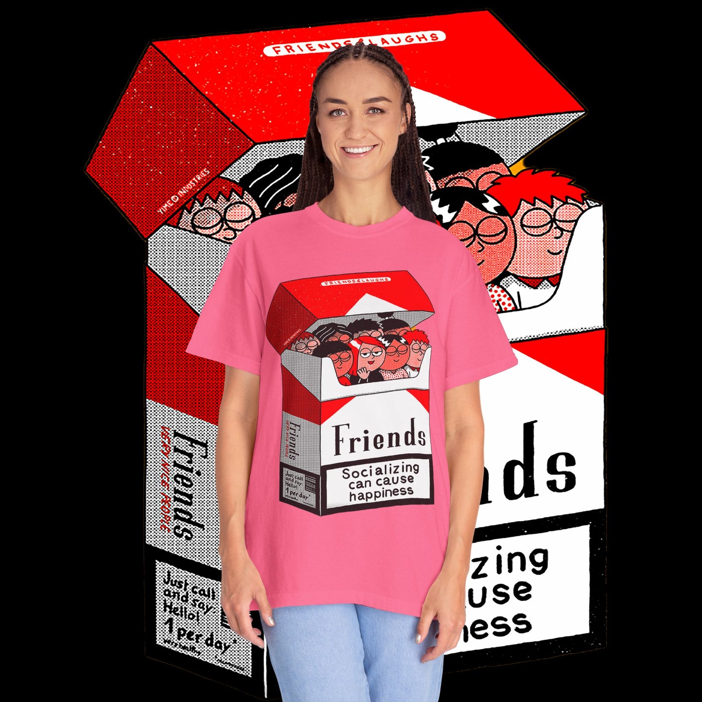 Friends-Themed T-Shirt, Unisex Tee, Garment-Dyed Shirt, TV Show Fan Gift, Vintage Style Top