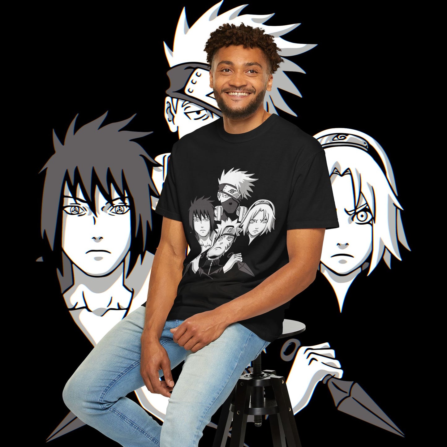 Naruto Team 7 T-shirt, Anime Graphic Tee, Unisex Tee, Casual Top, Gift for Anime Fans, Manga Shirt