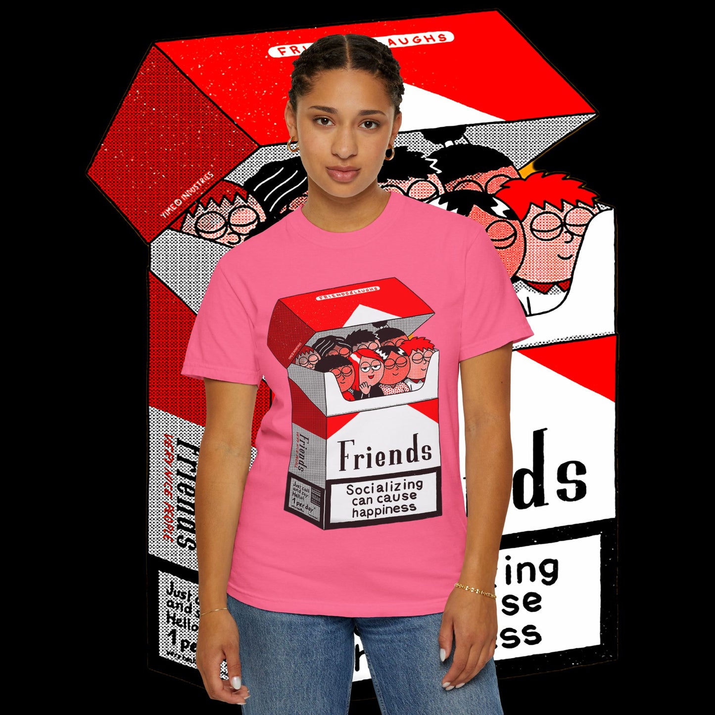 Friends-Themed T-Shirt, Unisex Tee, Garment-Dyed Shirt, TV Show Fan Gift, Vintage Style Top