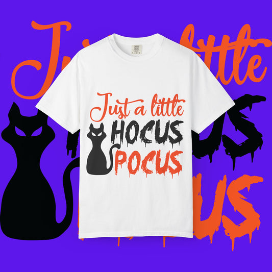 Halloween Cat T-Shirt | Just a Little Hocus Pocus | Unisex Tee, Spooky Shirt, Halloween Costume, Fall Fashion, Cat Lover Gift