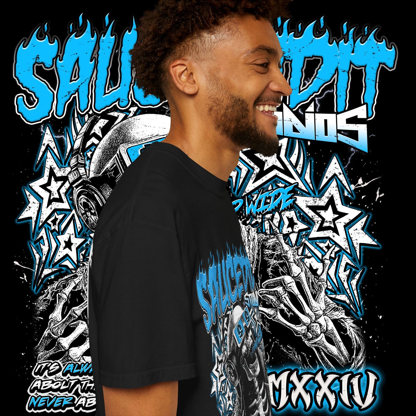 Sauced Out Skeleton Tee — "Don't Talk Too Much" Streetwear T-Shirt
