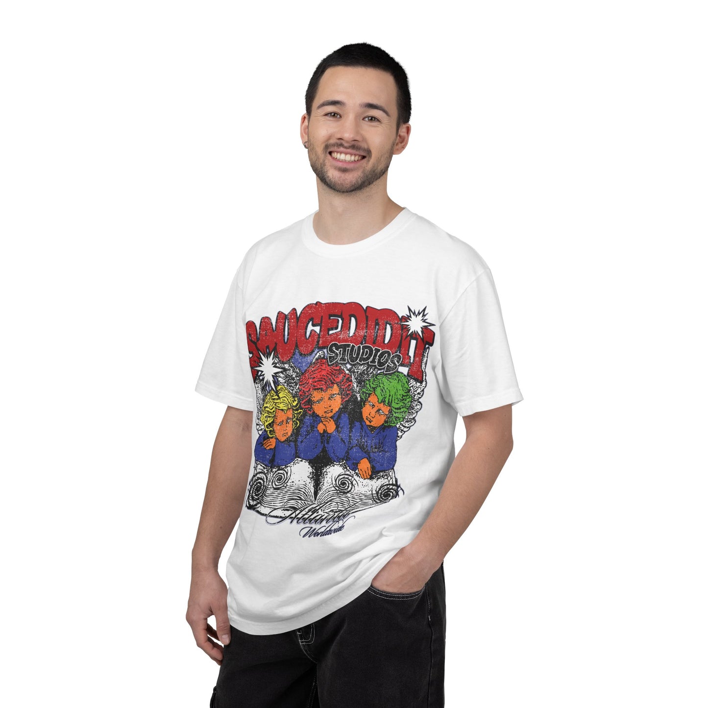 Saucedidit Cartoon Trio Graphic T-Shirt