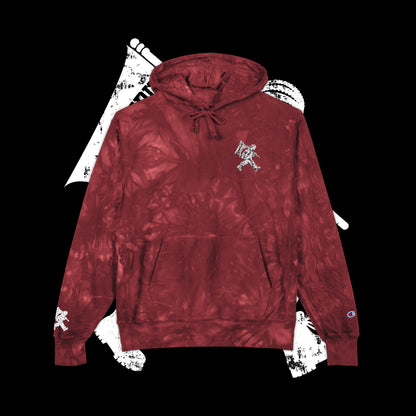 Embroidered Unisex Champion Tie-Dye Hoodie for Trendy Streetwear, Hip Urban Fashion Clothing, Limited Edition College Jacket, Custom Tie-Dye