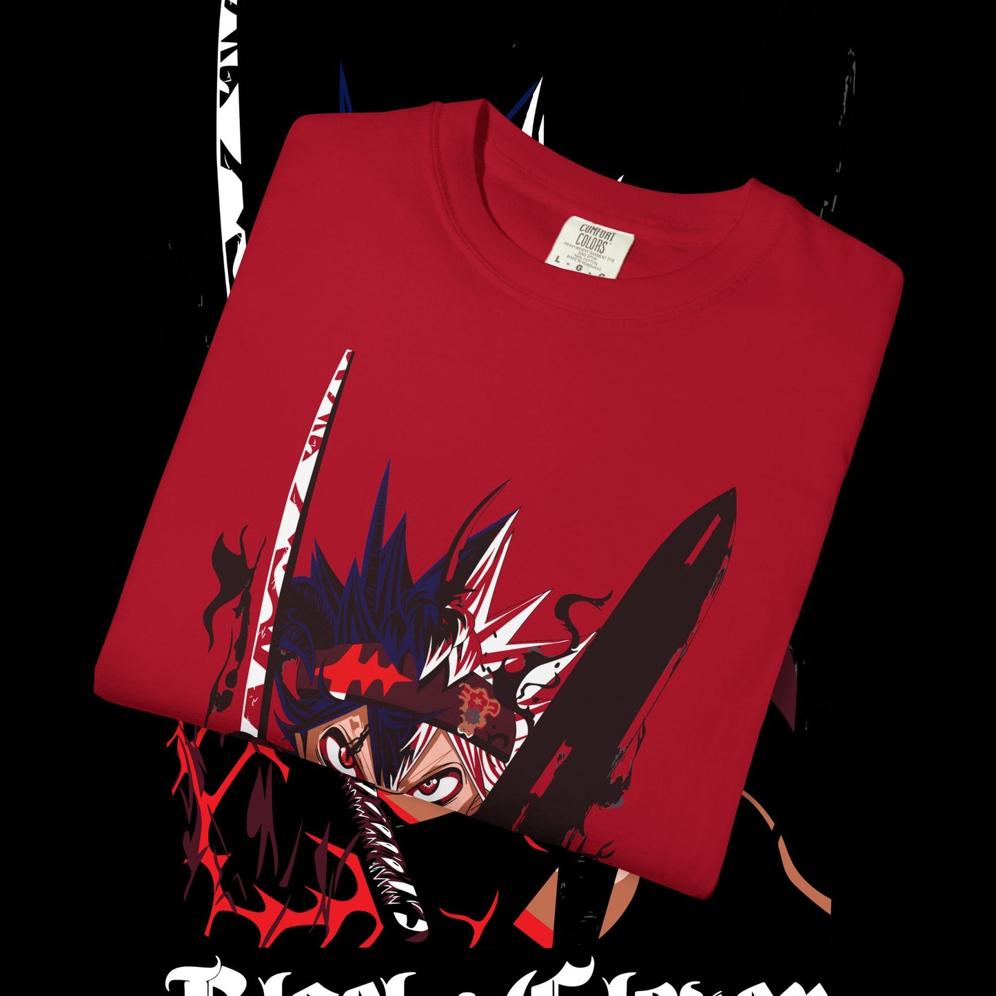 Black Clover Asta Demon Form Red Black Flame Unisex T-shirt, Anime Shirt, Manga Tee, Japanese Graphic Top, Cosplay Costume, Otaku Clothing