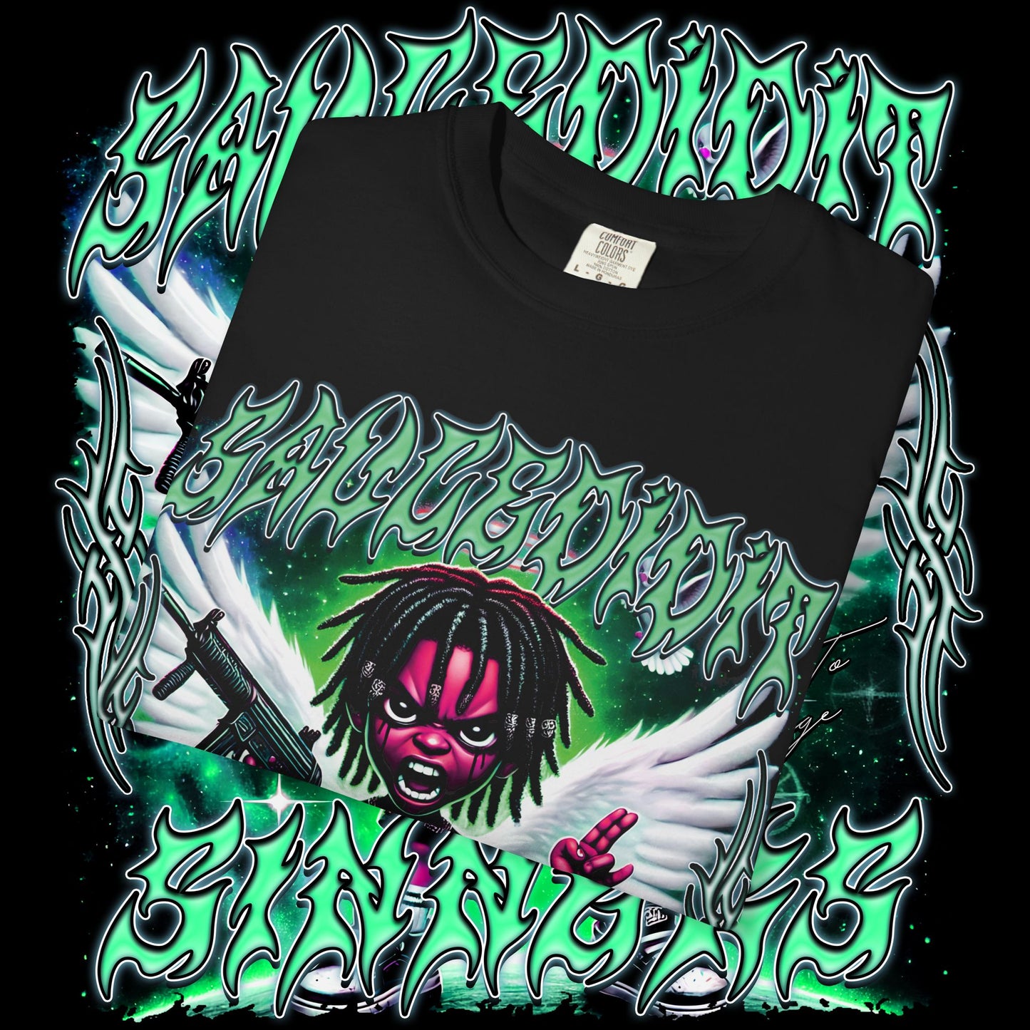 Sinners Green Unisex Garment-Dyed T-shirt