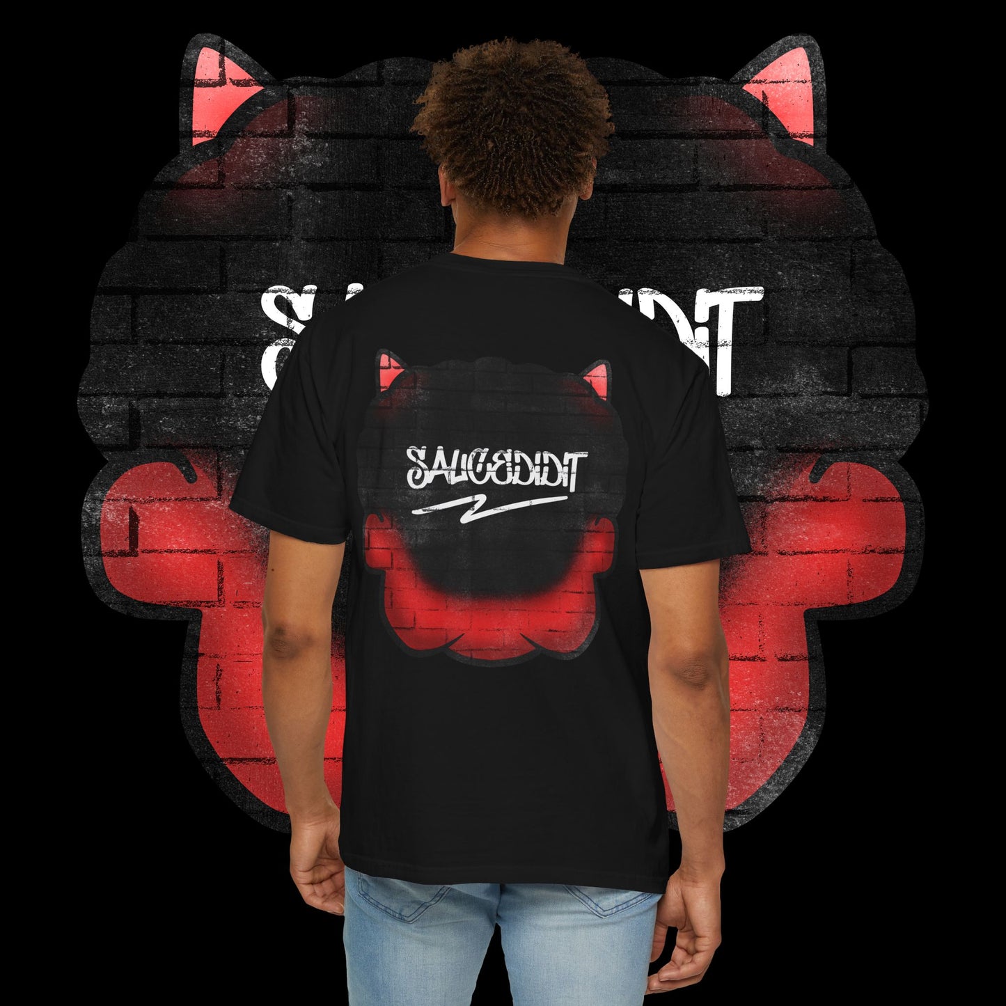 Devil Grin T-Shirt — Retro Graffiti Streetwear with 'SAVEDBYDT' Back Logo