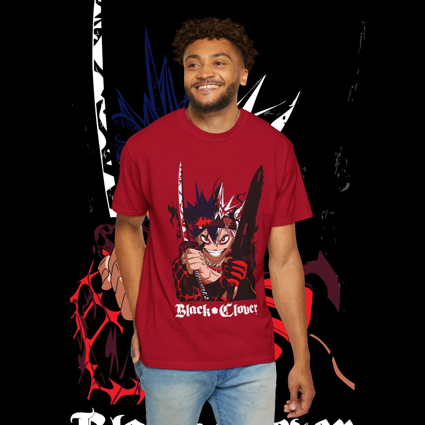 Black Clover Asta Demon Form Red Black Flame Unisex T-shirt, Anime Shirt, Manga Tee, Japanese Graphic Top, Cosplay Costume, Otaku Clothing