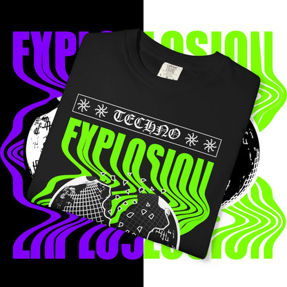 Techno Explosion Unisex T-Shirt, Electric Vibe Tee, Rave Shirt, Festival Wear, Music Lover Gift