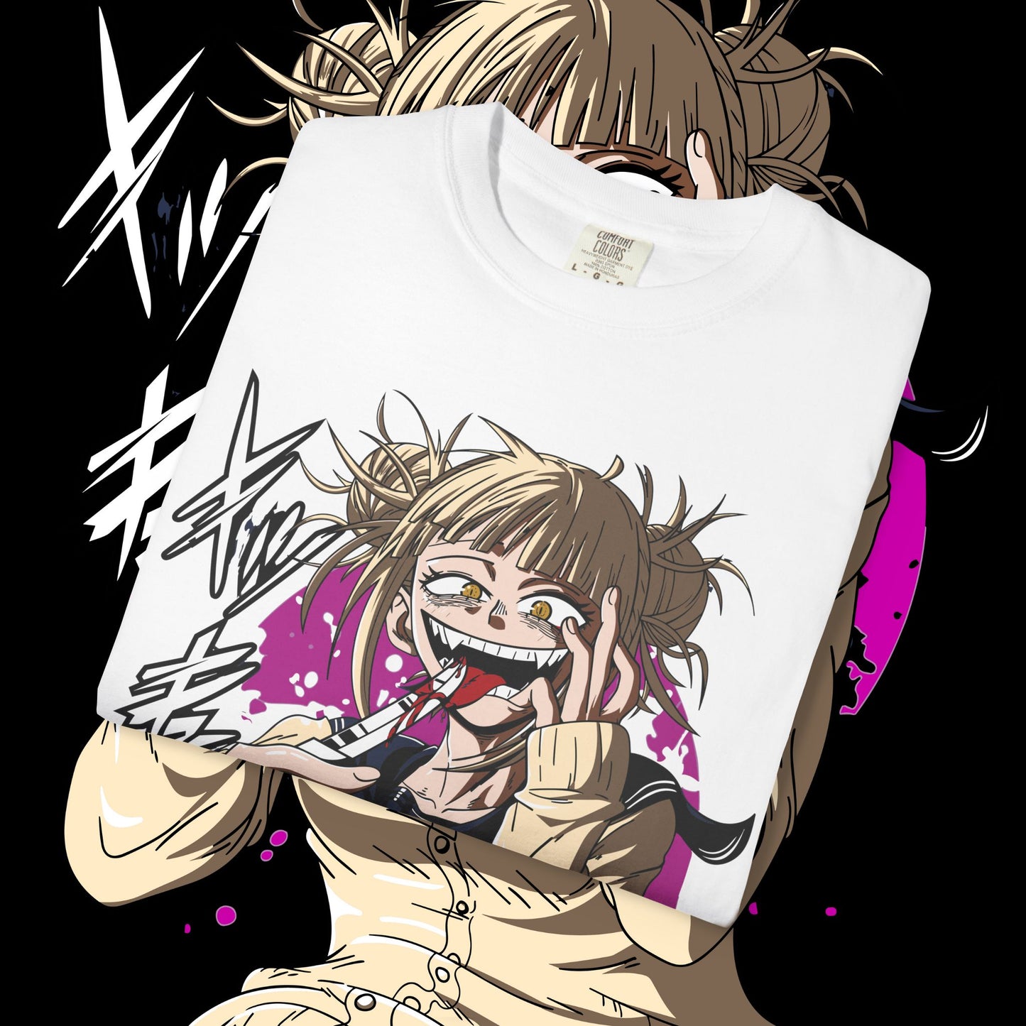 Anime Himiko Toga Unisex Garment-Dyed T-shirt, My Hero Academia, Villain Shirt, Cosplay Tee, Manga Fan Top