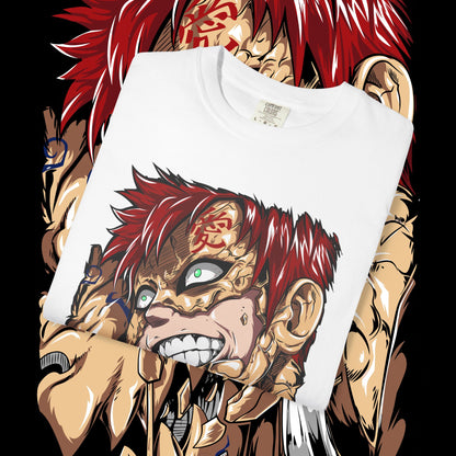Anime Gaara of the Sand Unisex Garment-Dyed T-shirt, Japanese Manga Tee, Naruto Fan Gift, Cosplay Shirt, Geek Apparel