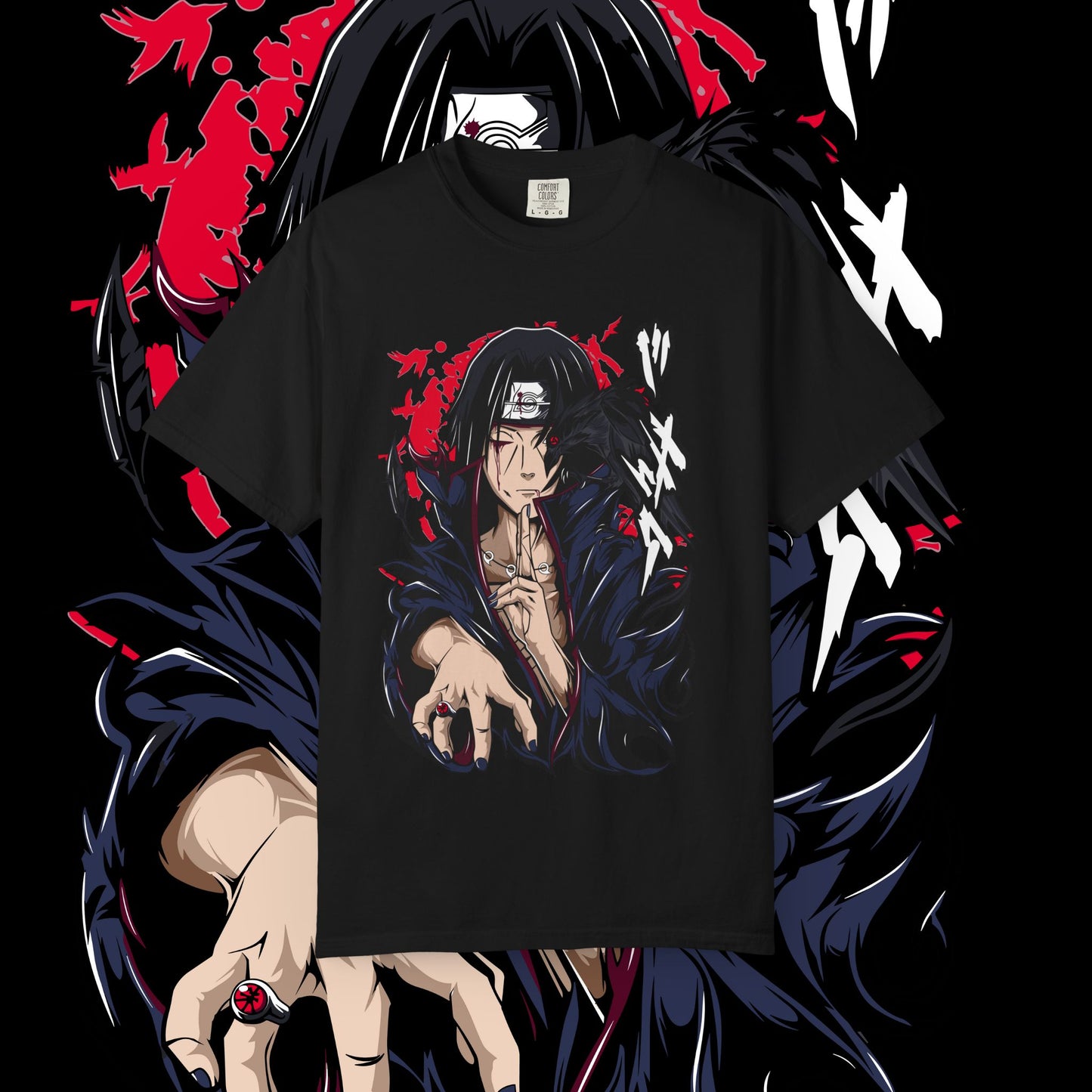 Itachi Uchiha T-shirt for Anime Fans, Graphic Tee, Japanese Manga Shirt, Naruto Inspired Apparel, Black Tee