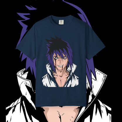 Anime Sasuke Uchiha Unisex T-shirt, Geometric Anime Tee, Japanese Cartoon Shirt, Manga Fan Apparel, Naruto Character Top