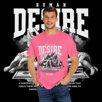 Human Desire Unisex Garment-Dyed T-shirt, Vintage Tee, Graphic Top, Trendy Shirt, Minimalist Clothing, Hipster Apparel