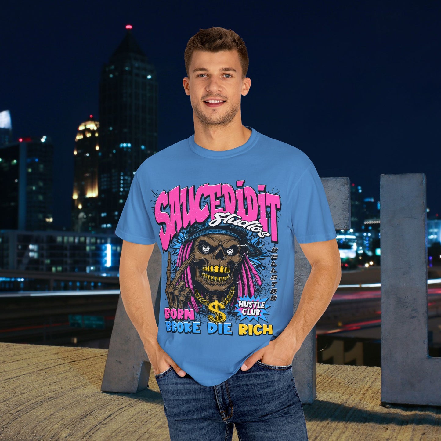 Vibrant Graphic T-Shirt for Hustlers, Casual Streetwear, Unique Gift, Birthday Wear, Everyday Comfort, Fashion Statement