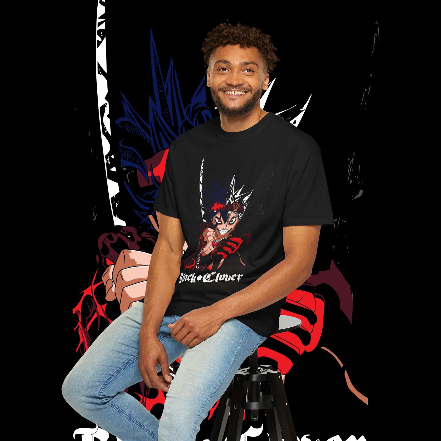 Black Clover Asta Demon Form Red Black Flame Unisex T-shirt, Anime Shirt, Manga Tee, Japanese Graphic Top, Cosplay Costume, Otaku Clothing