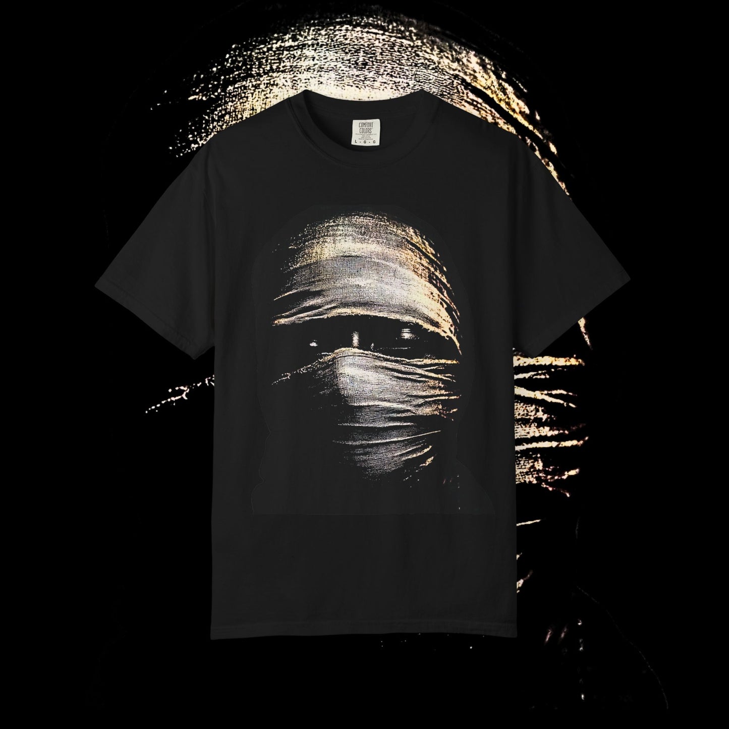 Mysterious Masked T-Shirt - Unisex Ghostly Apparel, Halloween Costume Tee, Unique Gift for Spooky Season, Graphic Tee for All Ages