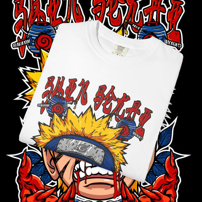 Naruto Nine Tails Faze T-shirt, Anime Graphic Tee, Unisex Cotton Shirt, Japanese Manga Merch, Cool Streetwear Top