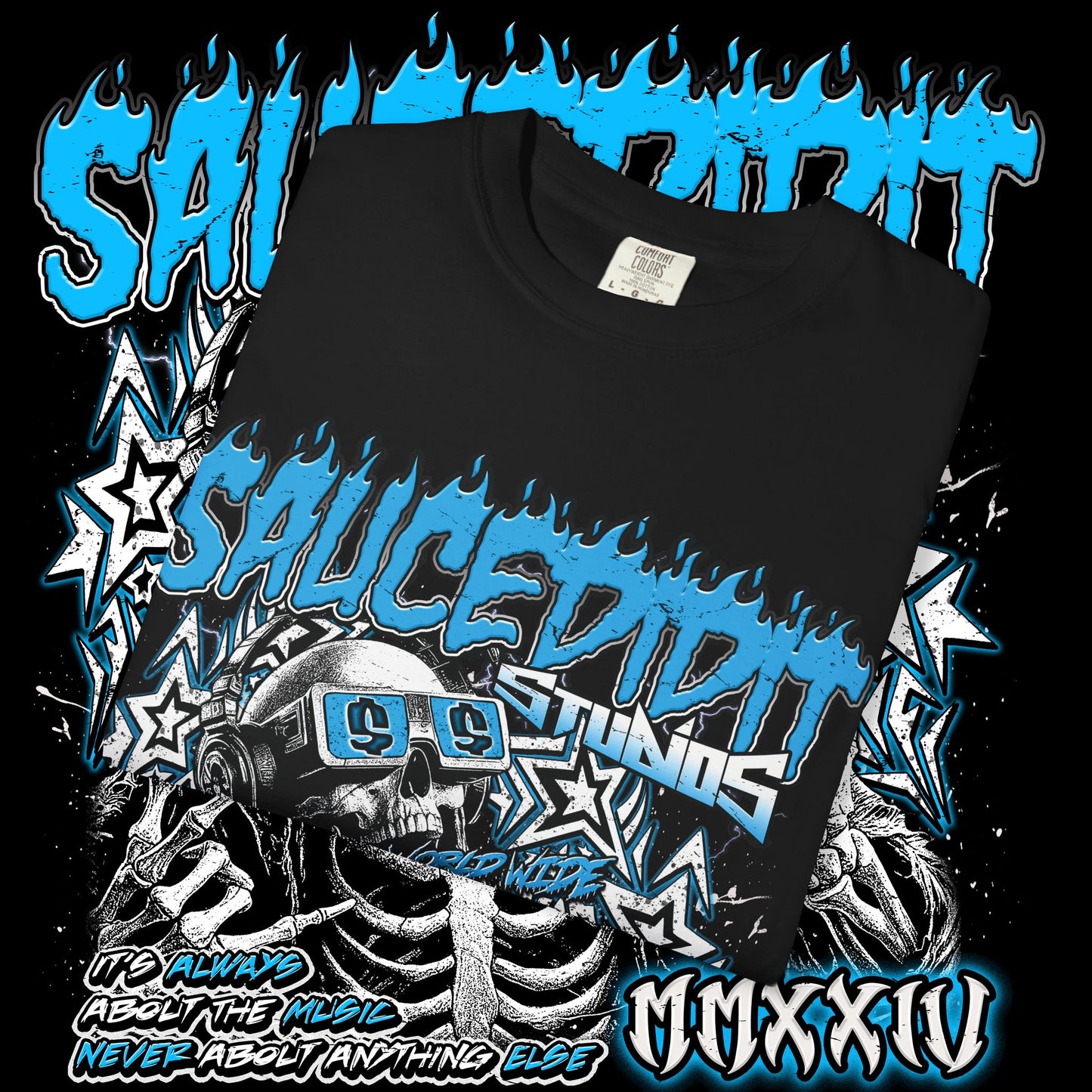 Sauced Out Skeleton Tee — "Don't Talk Too Much" Streetwear T-Shirt