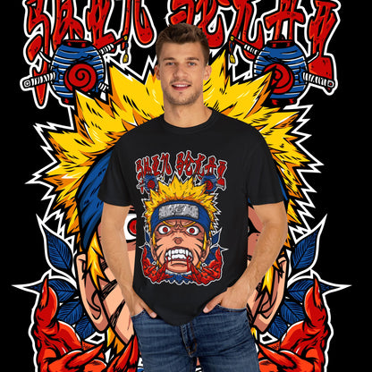 Naruto Nine Tails Faze T-shirt, Anime Graphic Tee, Unisex Cotton Shirt, Japanese Manga Merch, Cool Streetwear Top