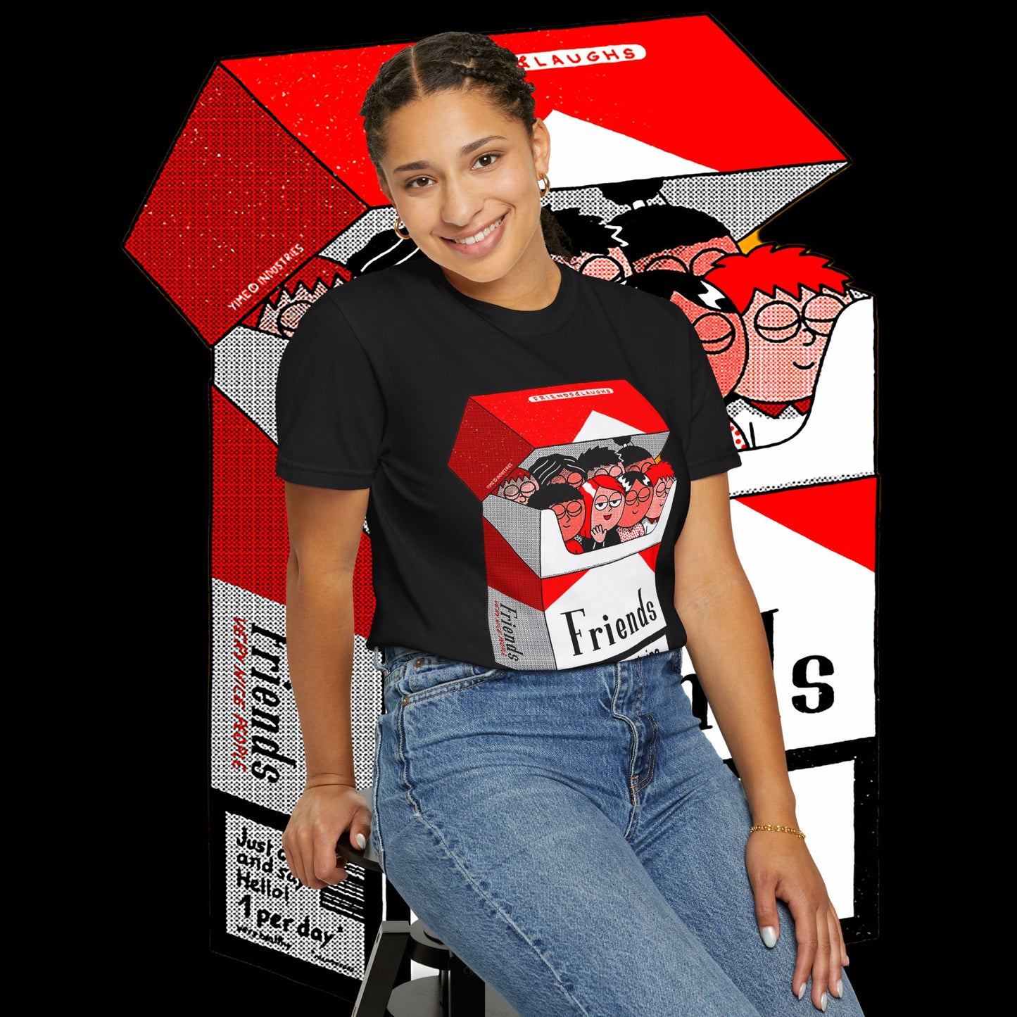 Friends-Themed T-Shirt, Unisex Tee, Garment-Dyed Shirt, TV Show Fan Gift, Vintage Style Top