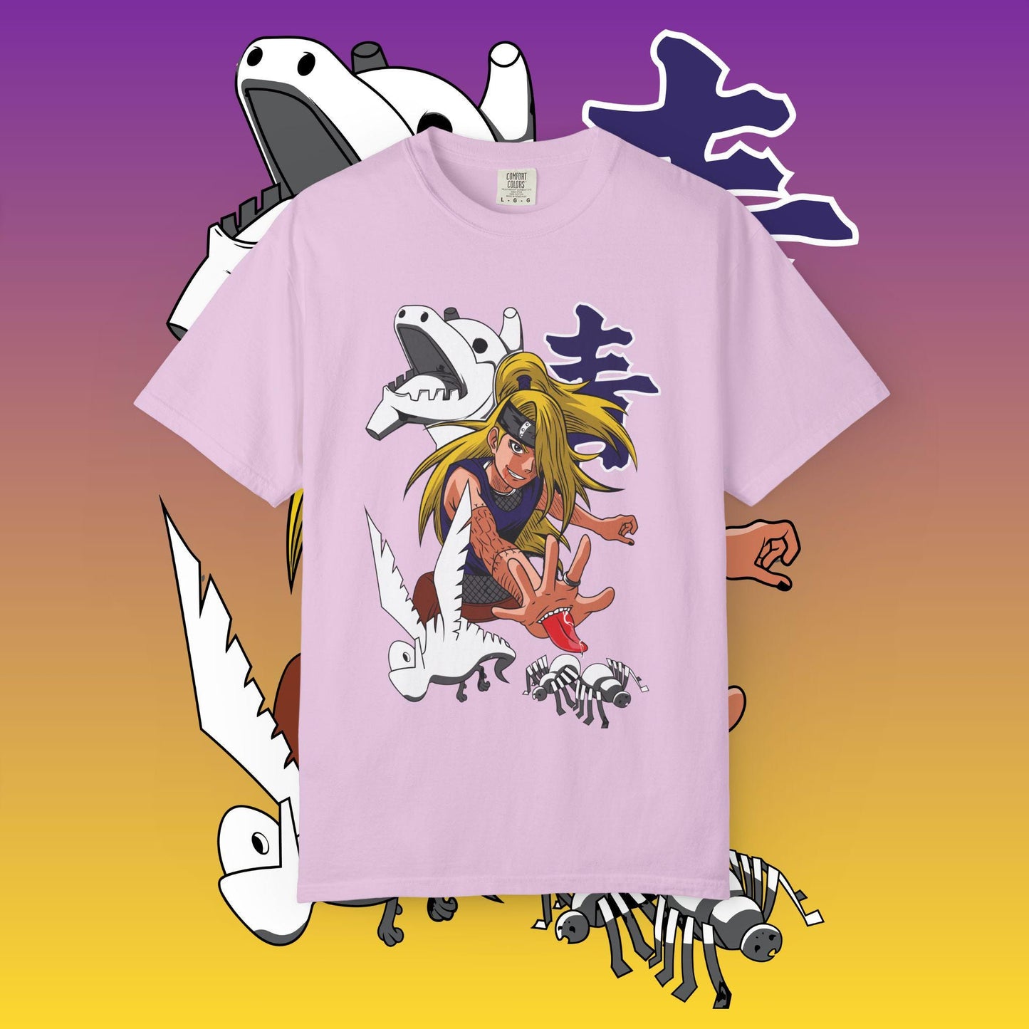 Deidara Naruto with Summoned Creatures T-shirt | Anime Art, Akatsuki Design
