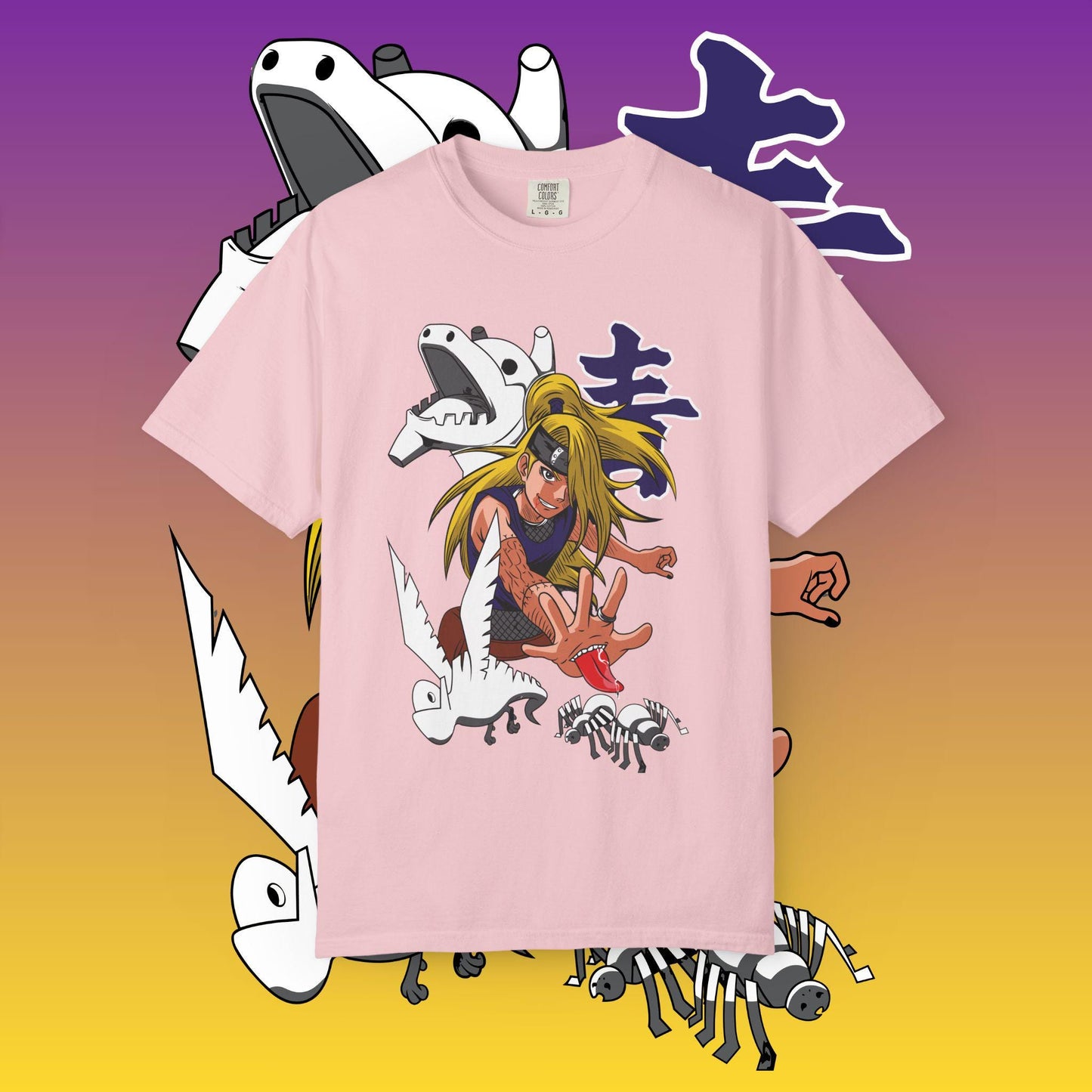 Deidara Naruto with Summoned Creatures T-shirt | Anime Art, Akatsuki Design